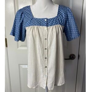 DEPT222 MEDIUM INDIGO SURF TOP NWT